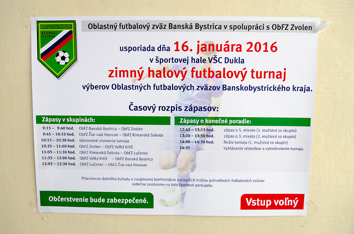 Turnaj Oblastných futbalových zväzov Banskobystrického kraja 16. 01. 2016